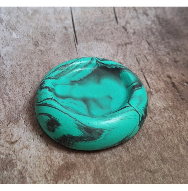 Bandeja Anillos Marmolado Mint Oscuro y Negro