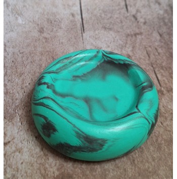 Bandeja Anillos Marmolado Mint Oscuro y Negro