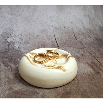 Bandeja Anillos Marmolado Blanco y Ochre mod. I