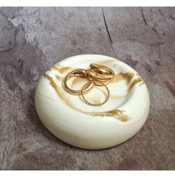 Bandeja Anillos Marmolado Blanco y Ochre mod. I