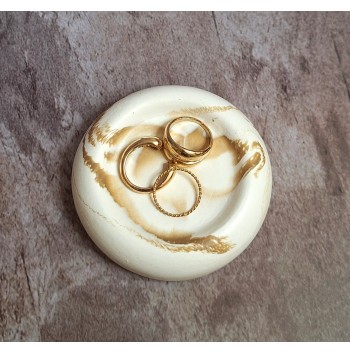 Bandeja Anillos Marmolado Blanco y Ochre mod. I