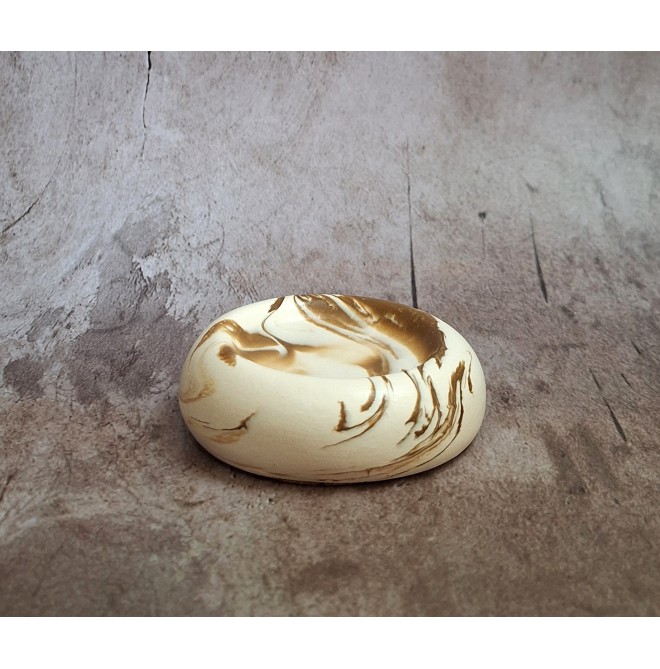Bandeja Anillos Marmolado Blanco y Ochre mod.II