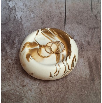 Bandeja Anillos Marmolado Blanco y Ochre mod.II