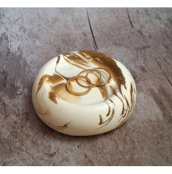 Bandeja Anillos Marmolado Blanco y Ochre mod.II