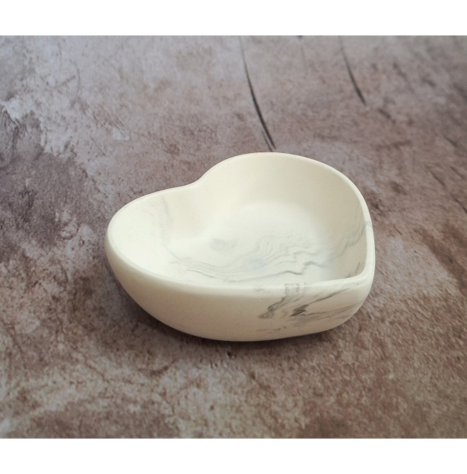 Cuenco Corazón Marmolado Blanco y Negro mod. IV