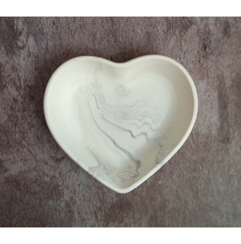 Cuenco Corazón Marmolado Blanco y Negro mod. IV