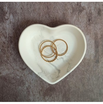 Cuenco Corazón Marmolado Blanco y Negro mod. IV