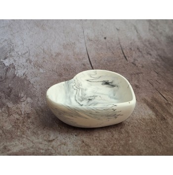 Cuenco Corazón Marmolado Blanco y Negro mod. V