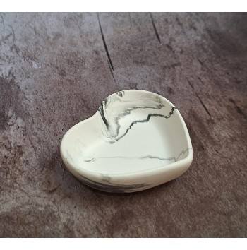 Cuenco Corazón Marmolado Blanco y Negro mod. IX