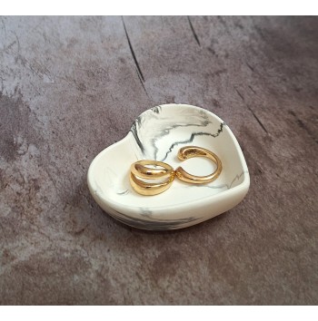 Cuenco Corazón Marmolado Blanco y Negro mod. IX