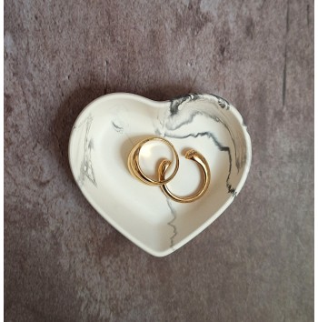 Cuenco Corazón Marmolado Blanco y Negro mod. IX