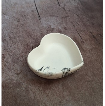Cuenco Corazón Marmolado Blanco y Negro mod. X