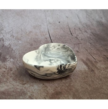 Cuenco Corazón Marmolado Blanco y Negro mod. XI