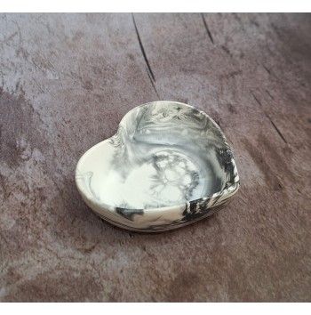 Cuenco Corazón Marmolado Blanco y Negro mod. XI