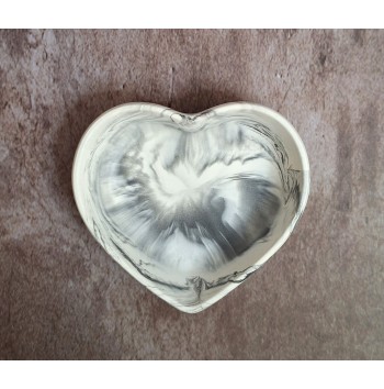Cuenco Corazón Marmolado Blanco y Negro mod. XII