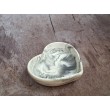 Cuenco Corazón Marmolado Blanco y Negro mod. XII
