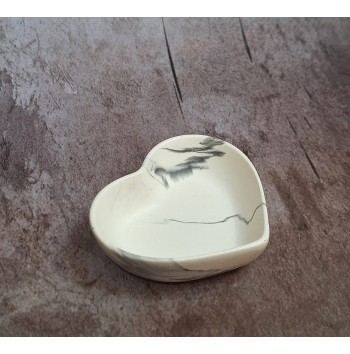 Cuenco Corazón Marmolado Blanco y Negro mod. XVIII