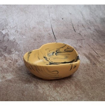 Cuenco Corazón Marmolado Ochre y Negro mod. II