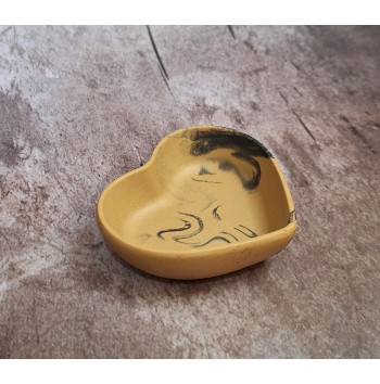 Cuenco Corazón Marmolado Ochre y Negro mod. III