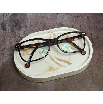 Bandeja Ovalada Marmolado Blanco y Ochre mod. I