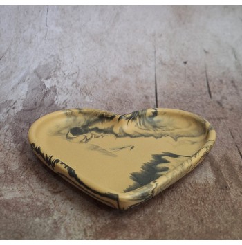 Bandeja Corazón Marmolado Ochre y Negro mod. I