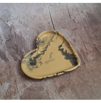 Bandeja Corazón Marmolado Ochre y Negro mod. I