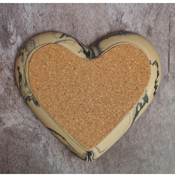 Bandeja Corazón Marmolado Ochre y Negro mod. I