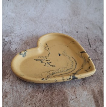Bandeja Corazón Marmolado Ochre y Negro mod. II