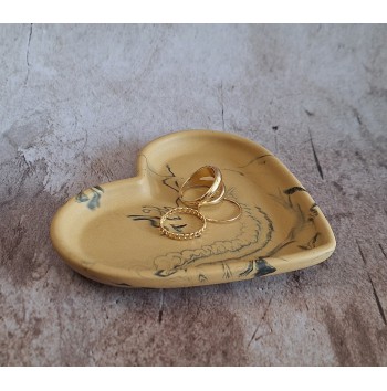 Bandeja Corazón Marmolado Ochre y Negro mod. II