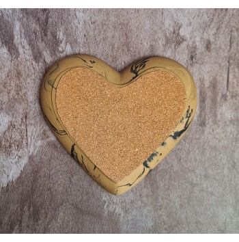 Bandeja Corazón Marmolado Ochre y Negro mod. II