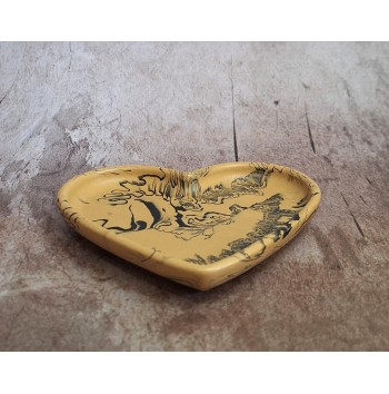 Bandeja Corazón Marmolado Ochre y Negro mod. III