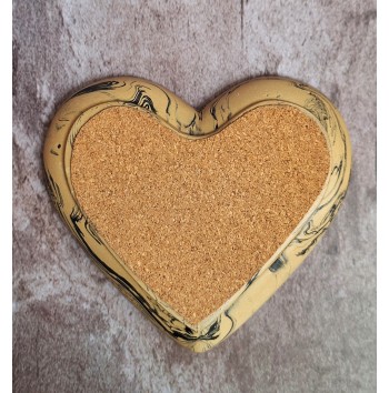 Bandeja Corazón Marmolado Ochre y Negro mod. III