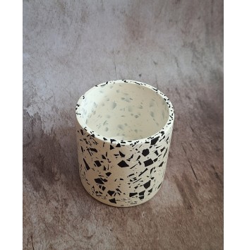 Bote Terrazzo Negro en Blanco