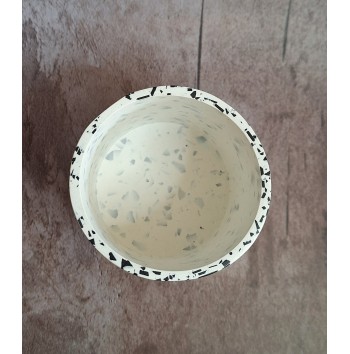 Bote Terrazzo Negro en Blanco