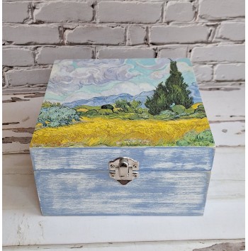 Caja Campo de Trigo con Cipreses Van Gogh