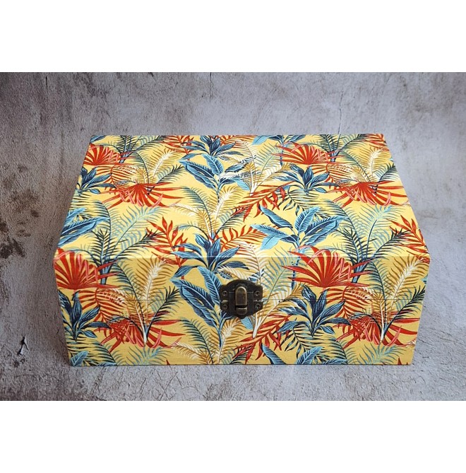 Caja Hojas Tropicales Mostaza
