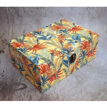 Caja Hojas Tropicales Mostaza