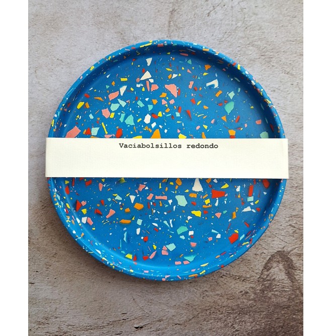 Bandeja Redonda Terrazzo Blue