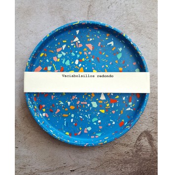Bandeja Redonda Terrazzo Blue