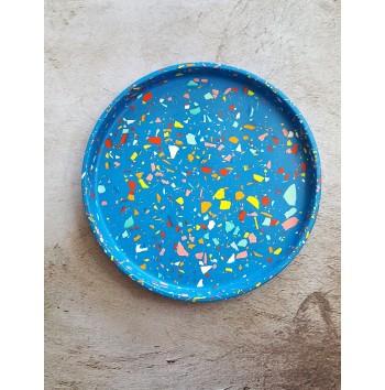 Bandeja Redonda Terrazzo Blue
