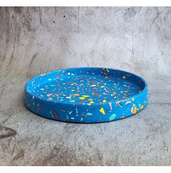Bandeja Redonda Terrazzo Blue