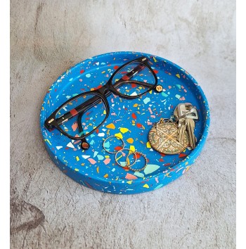 Bandeja Redonda Terrazzo Blue