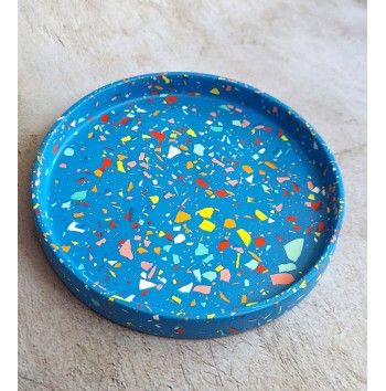 Bandeja Redonda Terrazzo Blue