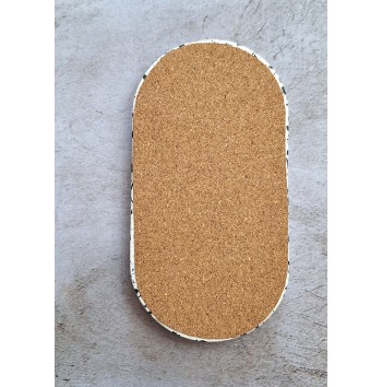 Bandeja Ovalada Terrazo blanco en negro