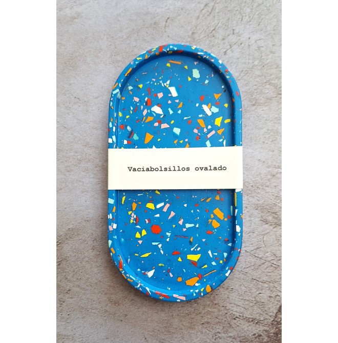 Bandeja Ovalada Terrazo blue