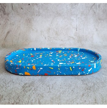 Bandeja Ovalada Terrazo blue