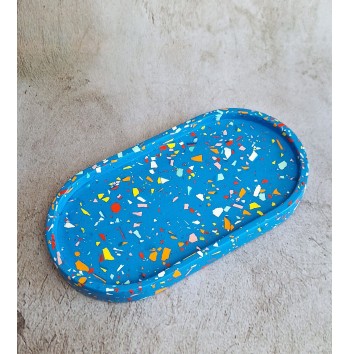 Bandeja Ovalada Terrazo blue