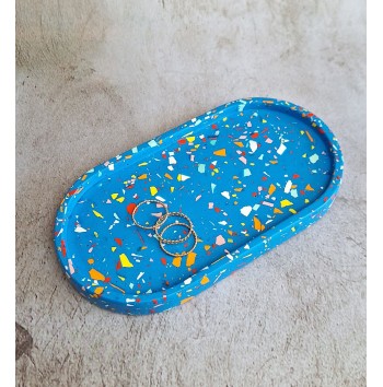 Bandeja Ovalada Terrazo blue