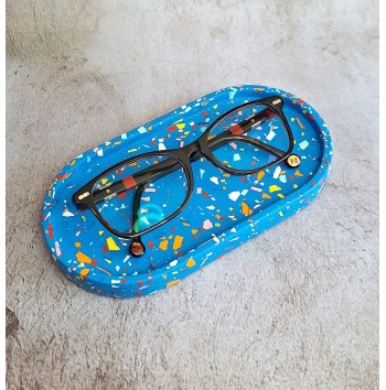 Bandeja Ovalada Terrazo blue