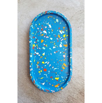 Bandeja Ovalada Terrazo blue
